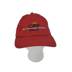 Budweiser Embroidered Logo Baseball Hat Red Logo
